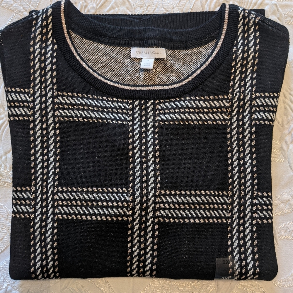 Charter Club Women Plus Size 2X Sweater Black